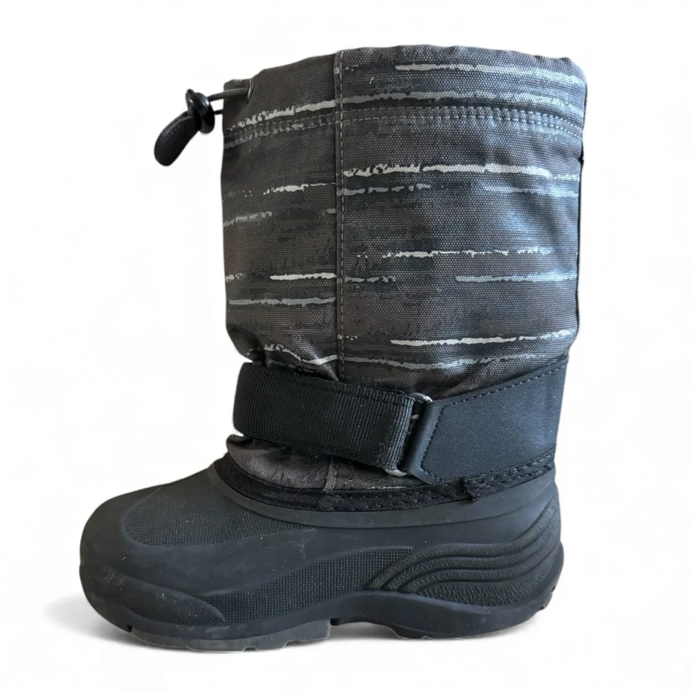Kamik Kids Waterproof Snow Boots Insulated Warm Winter Shoes Gray Black Size 13